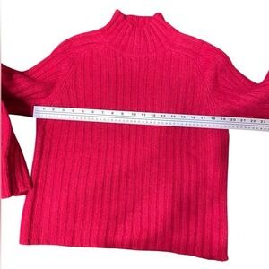 Vintage The Limited America Red Sweater Size‎ Med Mock Neck Ribbed Knit Pullover